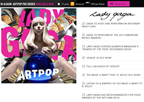 Lady gaga官方网站